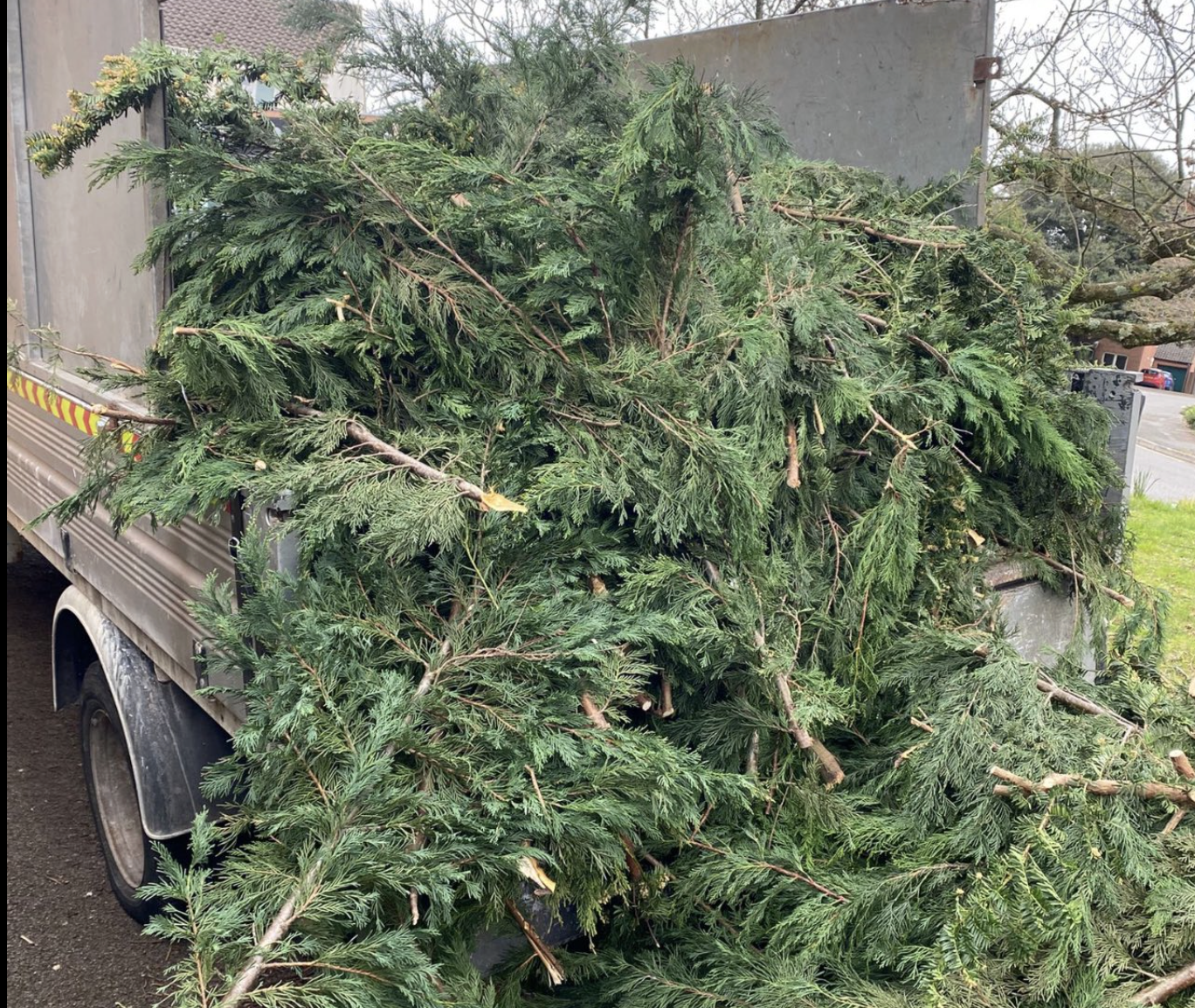 Garden clearance — green waste loaded on van